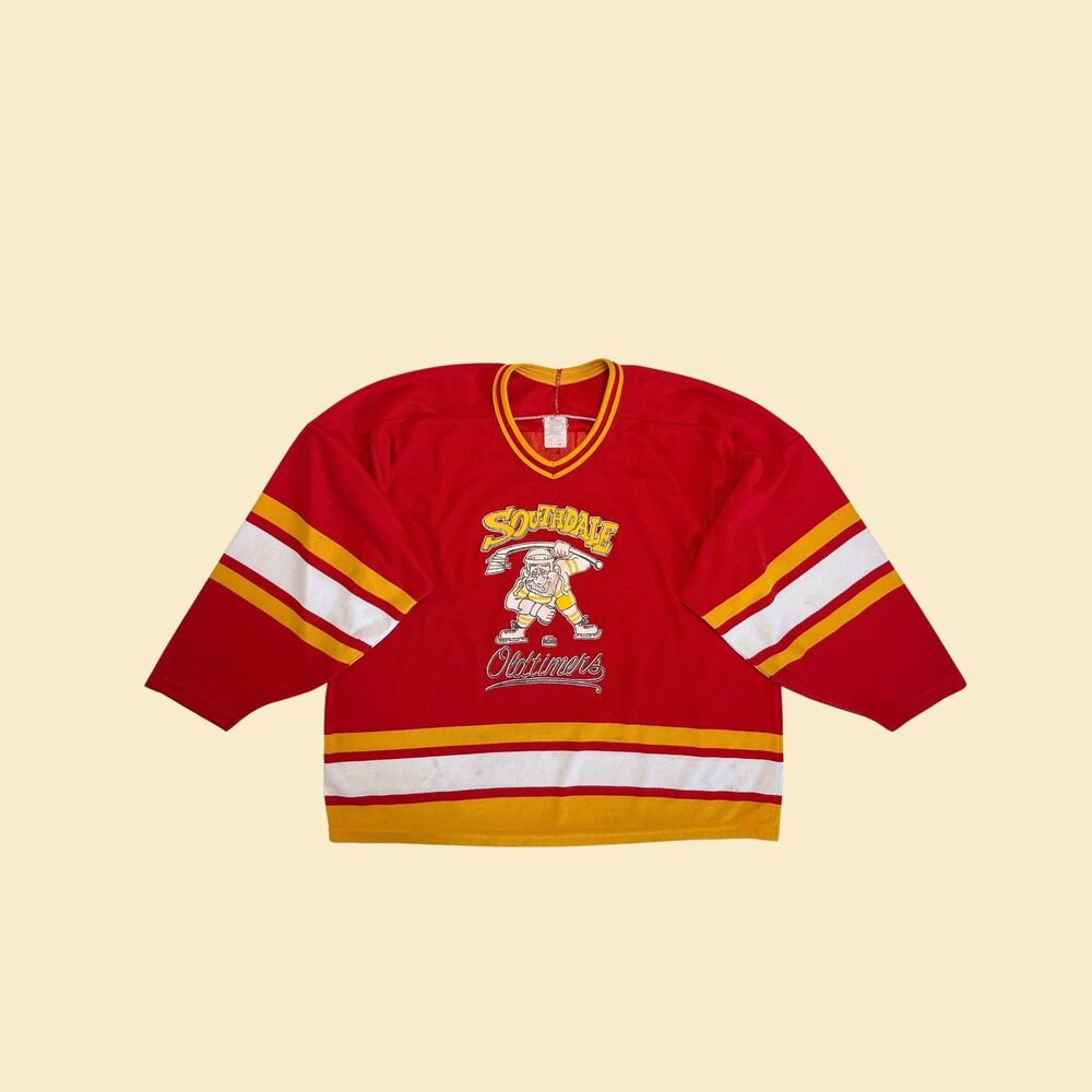 Vintage 80s/90s Maska hockey jersey, size XL red Southdale Oldtimers jersey